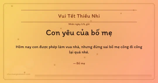 Thiệp ngày 1/6 cho con: Kim tuyến ngày thiếu nhi