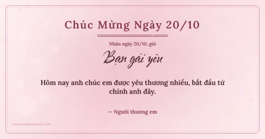 Thiệp ngày 20/10 cho bạn gái: Trái tim hồng trên nền hồng phấn nước