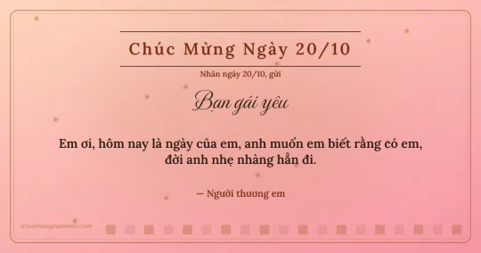 Thiệp ngày 20/10: Ô vuông nhỏ tặng bạn gái