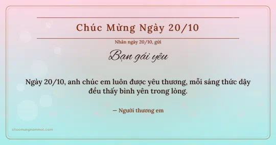 Thiệp ngày 20/10 cho bạn gái: Gió xuân dịu dàng