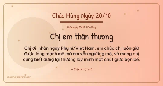 Thiệp ngày 20/10 cho chị em: Đào chín ấm áp