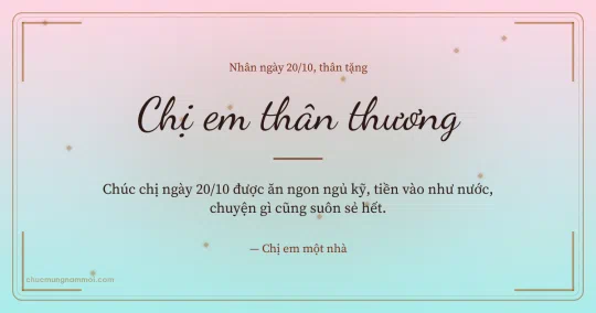 Thiệp cho chị em: Gió xuân ngày 20/10