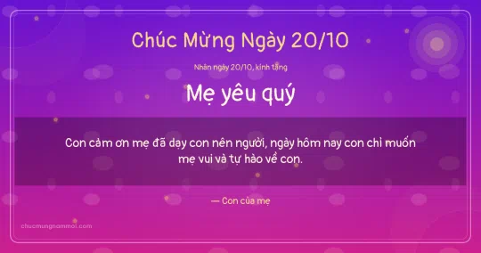 Thiệp ngày 20/10 cho mẹ: Hoa vàng và nắng mai trên nền tím hoa sim