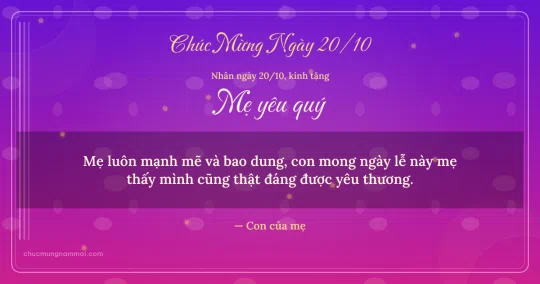 Thiệp ngày 20/10 cho mẹ: Sọc dọc trên nền tím hoa sim