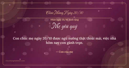 Thiệp ngày 20/10 cho mẹ: Trái tim hồng và vòng đồng tâm trên nền rượu vang