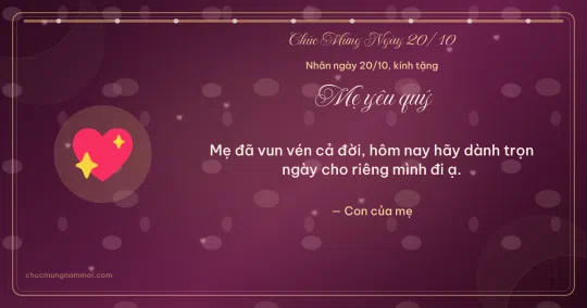 Thiệp ngày 20/10 cho mẹ: Trái tim lấp lánh trên nền rượu vang
