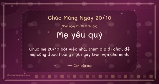 Thiệp ngày 20/10 cho mẹ: Rượu vang dịu dàng