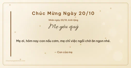 Thiệp cho mẹ: Ngà kem ngày 20/10