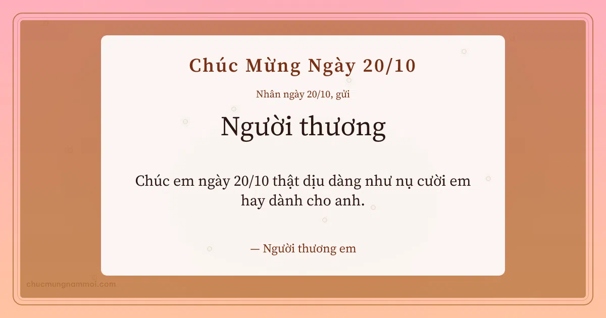 Thiệp cho người yêu: Bong bóng ngày 20/10. Chúc em ngày 20/10 thật dịu dàng… (Bản ngang)