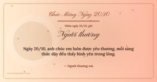 Thiệp ngày 20/10 cho người yêu: Vòng tròn lớn trên nền đào chín