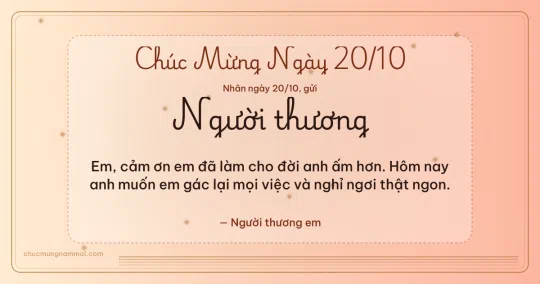 Thiệp ngày 20/10 cho người yêu: Kim tuyến và sọc mảnh trên nền đào chín