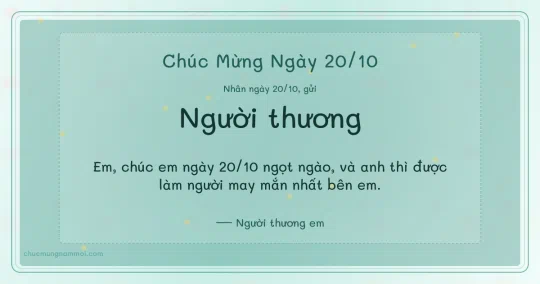 Thiệp ngày 20/10 cho người yêu: Hoa vàng trên nền xanh ngọc nước