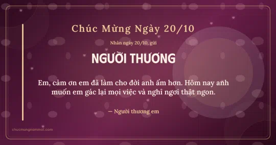 Thiệp ngày 20/10 cho người yêu: Vòng tròn lớn trên nền rượu vang