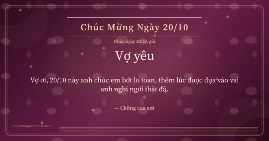 Thiệp cho vợ: Trái tim hồng ngày 20/10 trên nền rượu vang