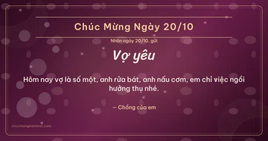 Thiệp ngày 20/10 cho vợ: Bong bóng và trái tim hồng trên nền rượu vang