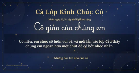 Thiệp ngày 20/11 cho cả lớp: Chấm tròn tặng cô