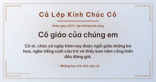 Thiệp ngày 20/11 cho cả lớp: Sao băng tặng cô, kiểu 10