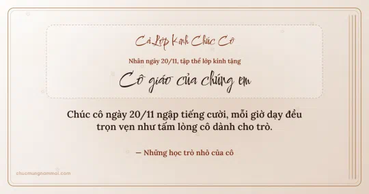Thiệp cho cả lớp: Giấy dó tươi mới ngày 20/11