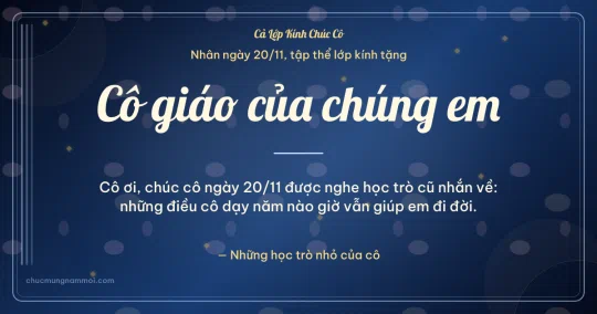Thiệp ngày 20/11 cho cả lớp: Sọc dọc tặng cô, kiểu 18