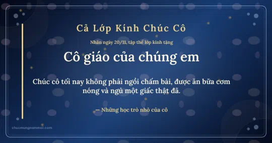 Thiệp ngày 20/11 cho cả lớp: Chấm nhỏ tặng cô, kiểu 2