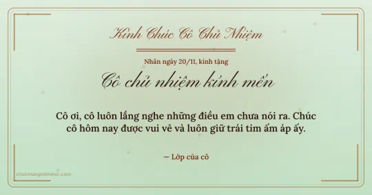 Thiệp ngày 20/11 cho cô chủ nhiệm: Sao băng mùa tri ân trên nền xanh trà