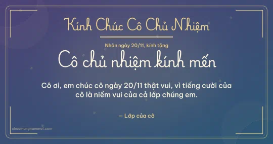 Thiệp ngày 20/11 cho cô chủ nhiệm: Đêm hội trang nhã, kiểu 19
