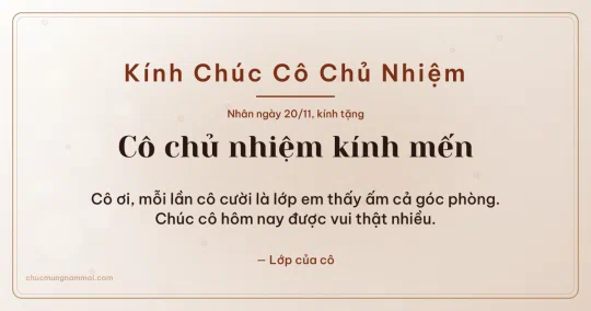 Thiệp ngày 20/11 cho cô chủ nhiệm: Giấy dó mùa tri ân