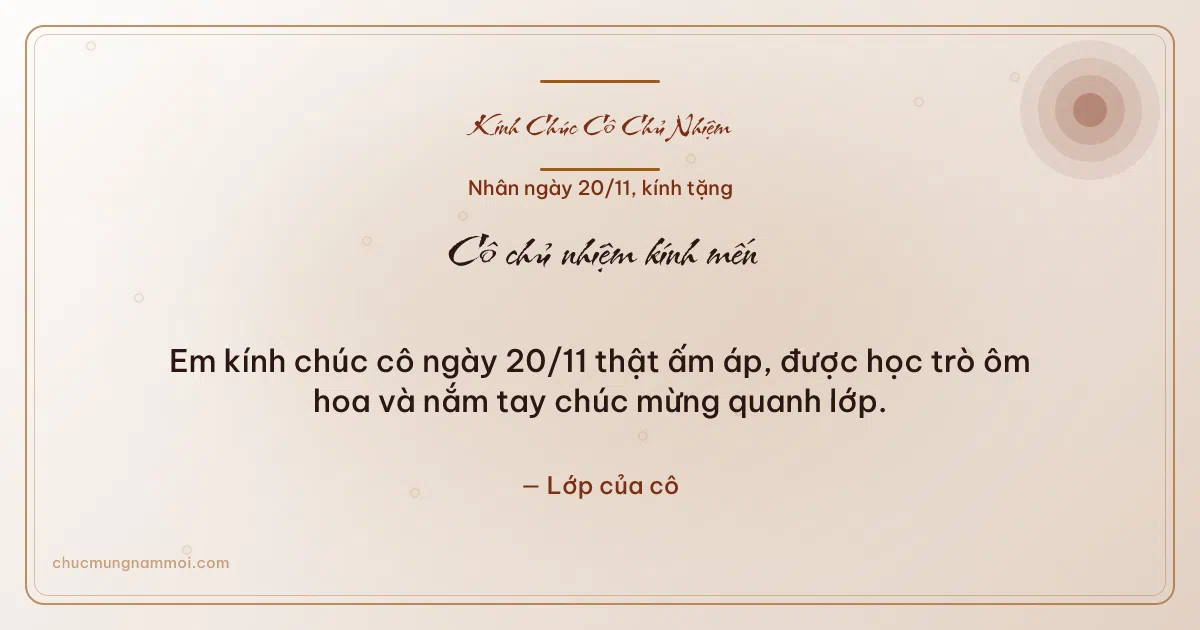 Thiệp ngày 20/11 cho cô chủ nhiệm: Bong bóng và nắng mai trên nền giấy dó. Em kính chúc cô ngày 20/11 thật ấm áp, được học trò ôm hoa… (Bản ngang)