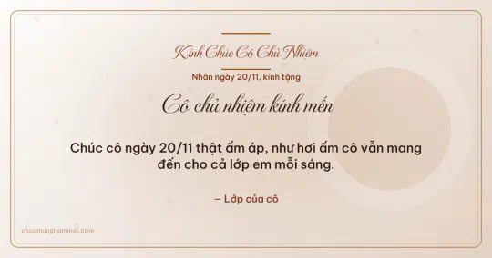 Thiệp ngày 20/11 cho cô chủ nhiệm: Vòng tròn lớn và bong bóng trên nền giấy dó