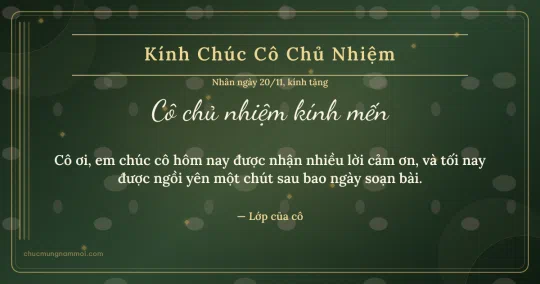 Thiệp cho cô chủ nhiệm: Sọc dọc ngày 20/11, kiểu 51