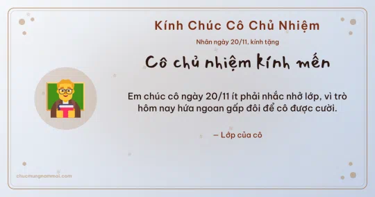 Thiệp ngày 20/11 cho cô chủ nhiệm: Thầy giáo trên nền sương bạc