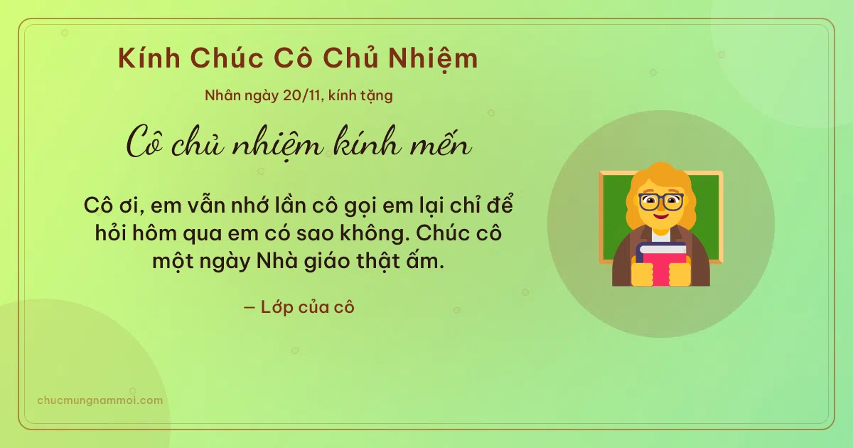Thiệp ngày 20/11 cho cô chủ nhiệm: Cô giáo và bong bóng. Cô ơi, em vẫn nhớ lần cô gọi em lại chỉ… (Bản ngang)