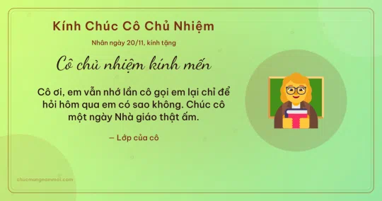 Thiệp ngày 20/11 cho cô chủ nhiệm: Cô giáo và bong bóng