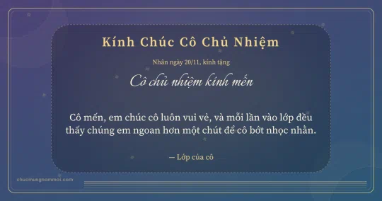 Thiệp ngày 20/11 cho cô chủ nhiệm: Sao băng và sọc mảnh trên nền xanh tím