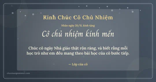 Thiệp ngày 20/11: Sao nhỏ tặng cô chủ nhiệm