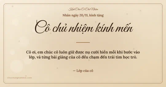 Thiệp sao băng ngày 20/11 tặng cô chủ nhiệm