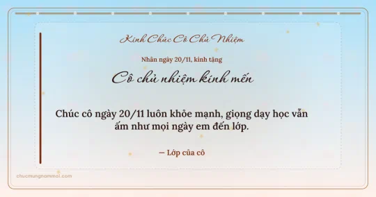 Thiệp ngày 20/11 cho cô chủ nhiệm: Bình minh ấm áp, kiểu 24