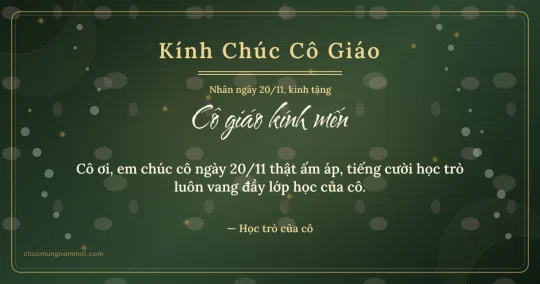 Thiệp ngày 20/11: Mưa chấm tặng cô giáo