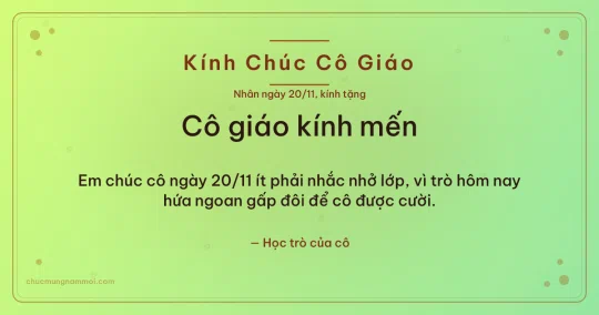 Thiệp ngày 20/11: Chấm nhỏ tặng cô giáo