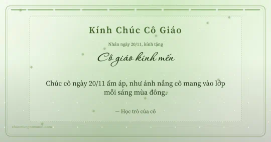 Thiệp ngày 20/11: Chuỗi chấm tặng cô giáo