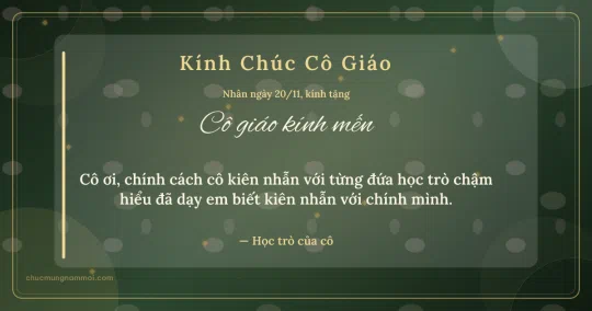 Thiệp cho cô giáo: Vòng tròn lớn ngày 20/11, kiểu 5