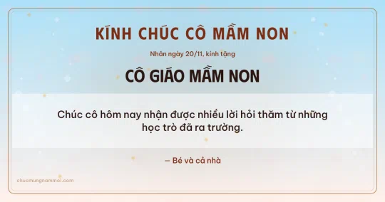 Thiệp ngày 20/11 cho cô giáo mầm non: Bình minh rạng rỡ, kiểu 34