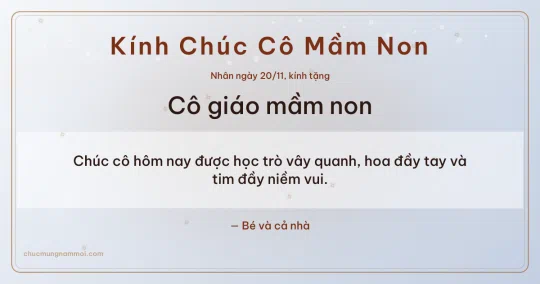 Thiệp cho cô giáo mầm non: Sao băng ngày 20/11, kiểu 31