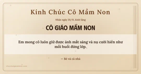 Thiệp cho cô giáo mầm non: Sọc dọc ngày 20/11, kiểu 57
