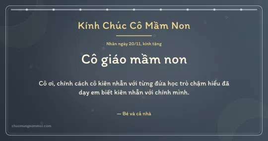 Thiệp ngày 20/11 cho cô giáo mầm non: Đá xanh ấm áp, kiểu 14
