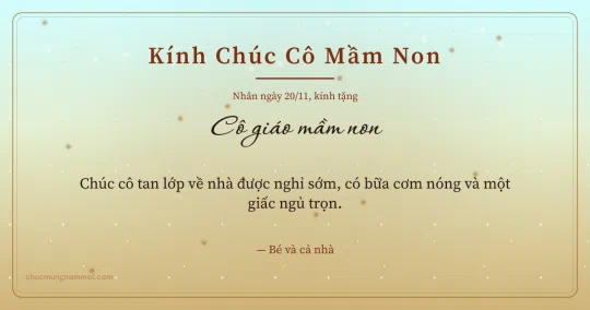 Thiệp ngày 20/11: Mai vàng sang trọng tặng cô giáo mầm non