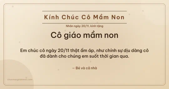 Thiệp ngày 20/11: Vòng tròn lớn tặng cô giáo mầm non