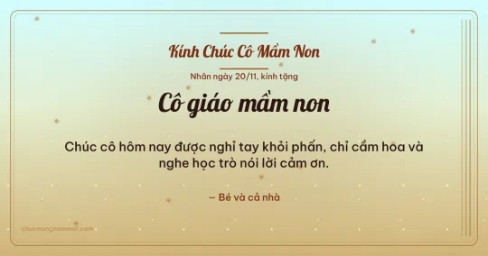 Thiệp ngày 20/11 cho cô giáo mầm non: Mai vàng ấm áp, kiểu 8