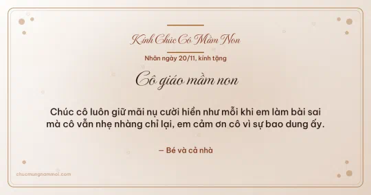 Thiệp ngày 20/11 cho cô giáo mầm non: Giấy dó trang nhã, kiểu 7