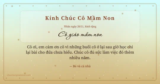 Thiệp ngày 20/11 cho cô giáo mầm non: Mai vàng trang nhã, kiểu 13